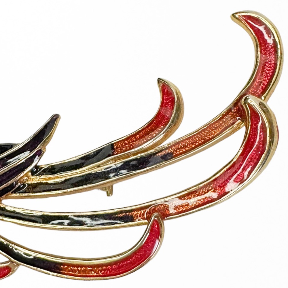 Parrot Bird Rhinestone Crystal Colorful Brooch Pin Gold Tone - Picture 4 of 8